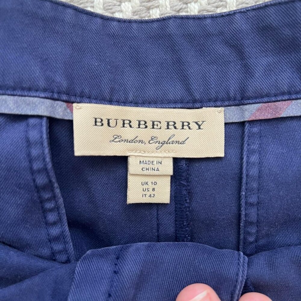Womens Purple Cotton Burberry Work Pants Excellent Condition
